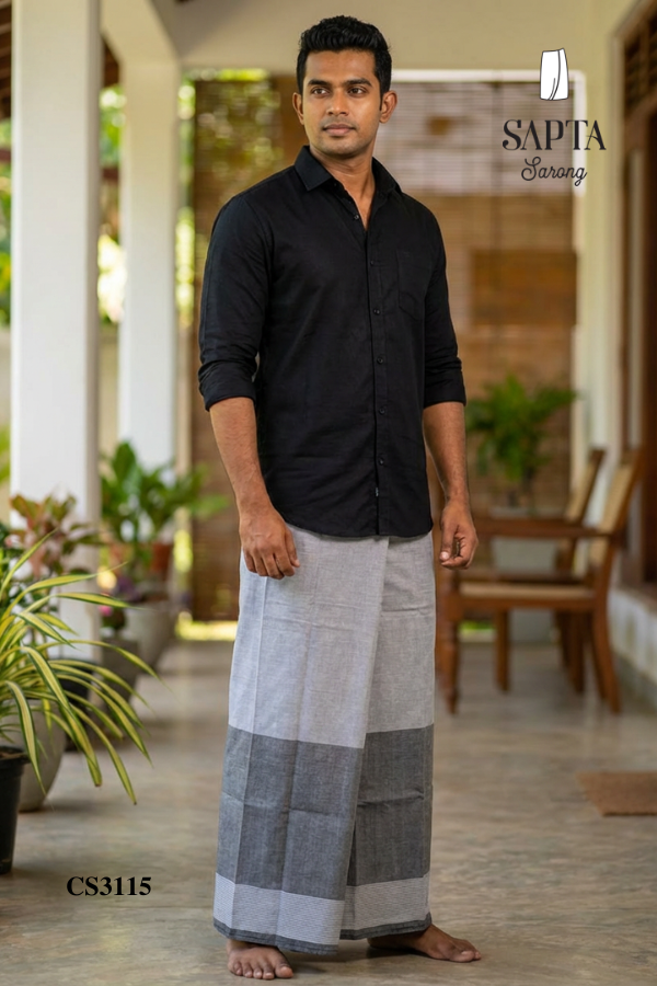 Gray Handloom SAPTA Sarong CS3115