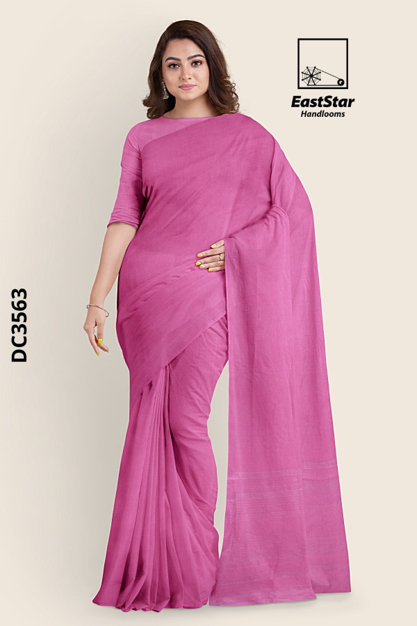 Pink  Handloom Cotton Saree DC3563