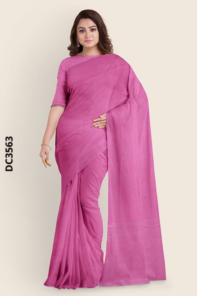 Pink  Handloom Cotton Saree DC3563
