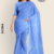 Periwinkle blue Handloom Cotton Saree DC3564