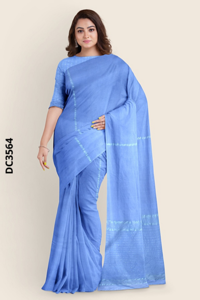 Periwinkle blue Handloom Cotton Saree DC3564