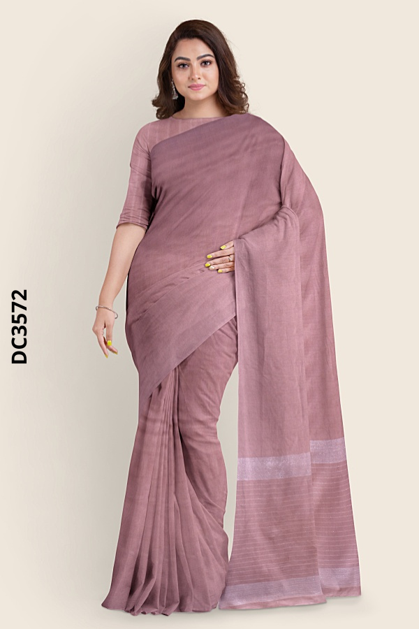 Dusty Rose Handloom Cotton Saree DC3572 Dusty Rose Handloom Cotton Saree DC3572