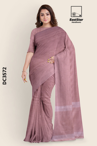 Dusty Rose Handloom Cotton Saree DC3572