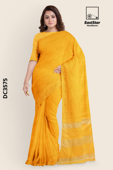 Yellow  Handloom Cotton Saree DC3575