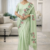 Mint green floral Embroidery Rayon saree EMC2007