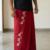 Deep Red SAPTA Handloom  Embroidery Cotton Sarong EMSA 2013