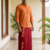 Deep Red SAPTA Handloom  Embroidery Cotton Sarong EMSA2015
