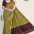 Olive green Handloom silk Saree JS3675