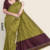 Olive green Handloom silk Saree JS3675