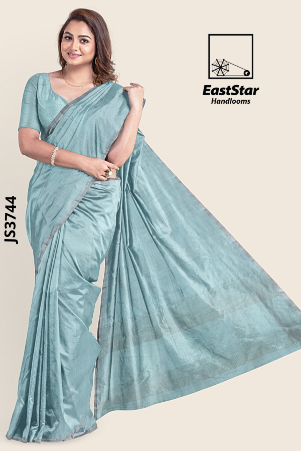 Ice Blue  Handloom Silk Saree JS3744