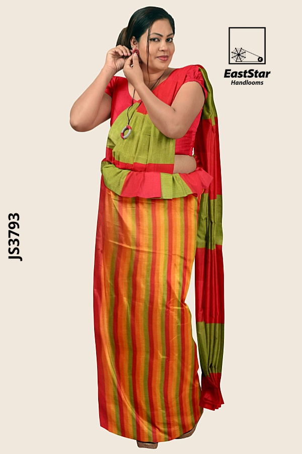 Red  Handloom silk Saree JS3793