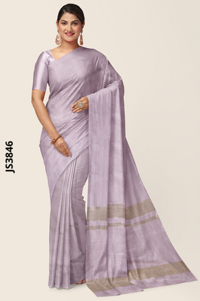 Pastel lilac Lavender Handloom silk Saree JS3846