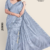 Lavender Tone Steel blue  Handloom silk Saree JS3850