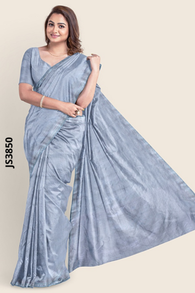 Lavender Tone Steel blue  Handloom silk Saree JS3850