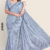 Lavender Tone Steel blue  Handloom silk Saree JS3850