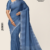 Steel Blue Handloom silk Saree JS3851