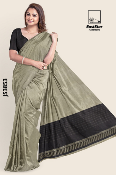 coper Gray Handloom Silk Saree JS3853