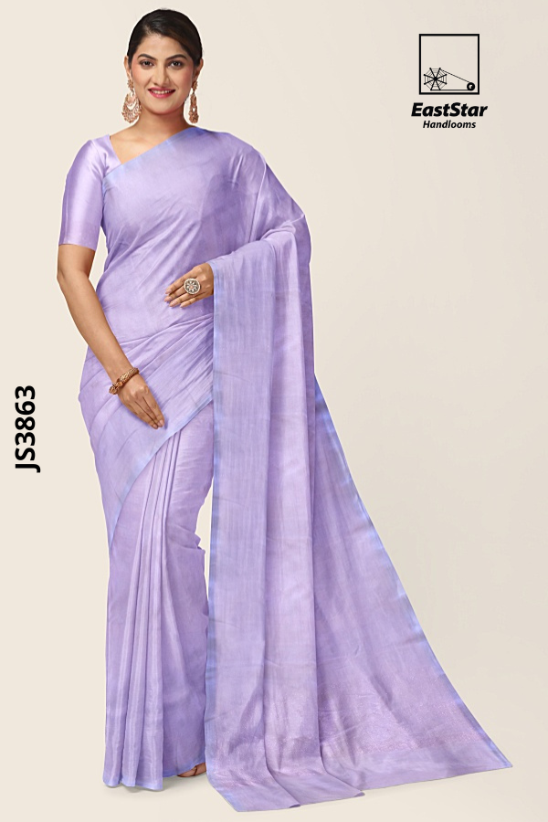Light lavender Handloom Silk Saree JS3863