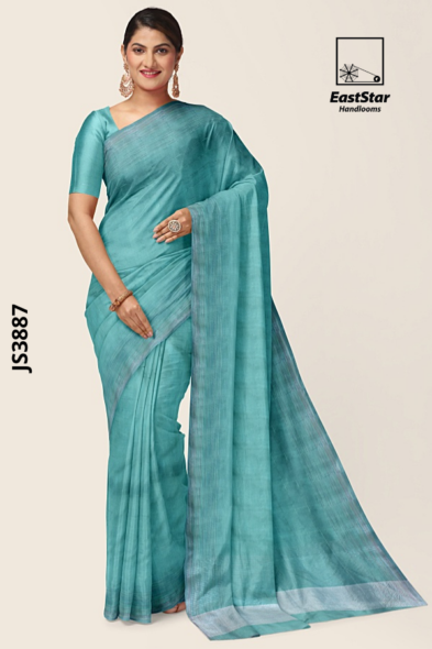 Sea Green Handloom silk Saree JS3887