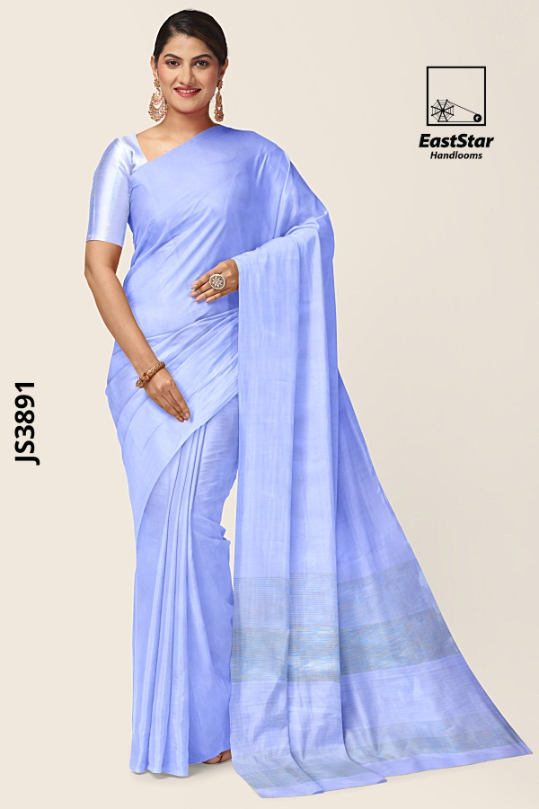Pastel blue Handloom Silk Saree JS3891