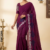 deep Plum Embroidery Cotton Saree EMC2206