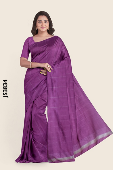 Onion Pink  Handloom silk Saree JS3834
