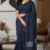 Navy Blue Handloom Cotton Saree BC1522