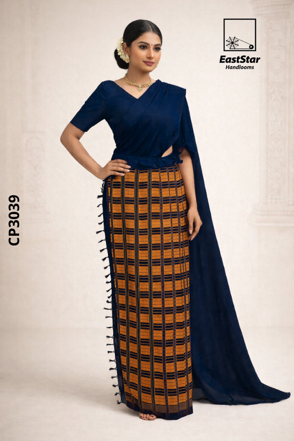 Navy blue Handloom Premium Jacquard Cotton Saree CP3039 Navy blue Handloom Premium Jacquard Cotton Saree CP3039