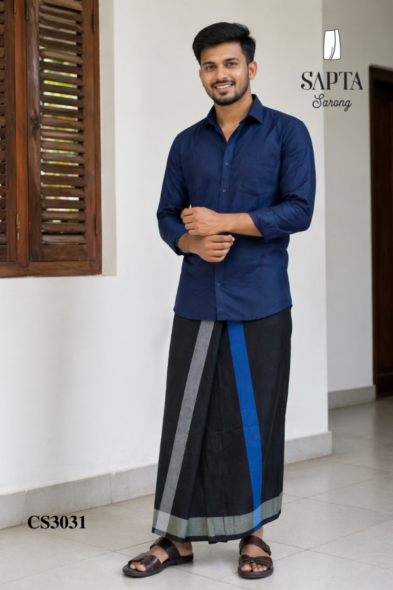 Black Handloom SAPTA Sarong CS3031