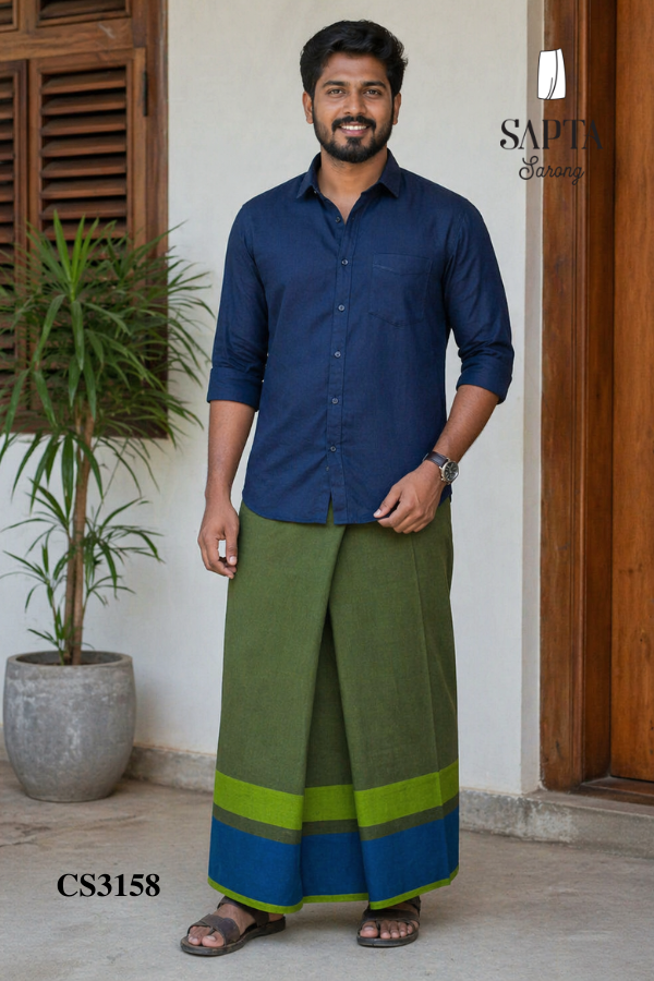 Olive Green Tone  Handloom SAPTA Sarong CS3158