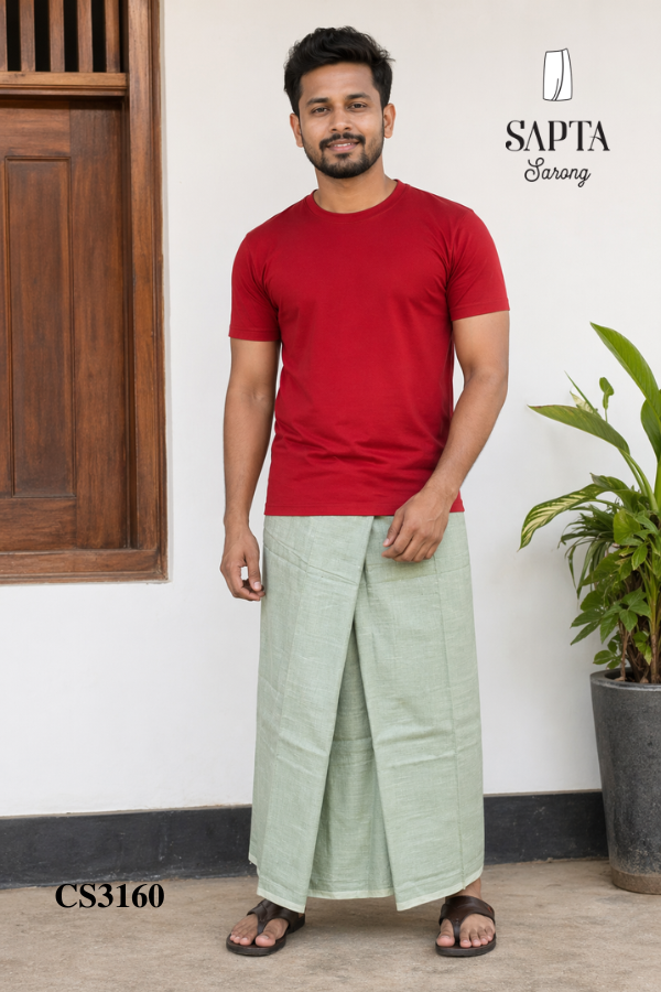 Soft Sage Green Handloom SAPTA Sarong CS3160