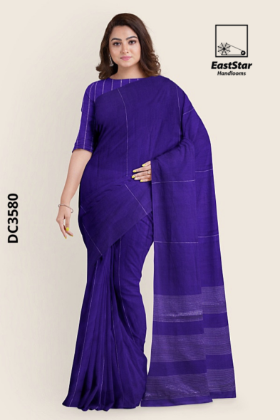 Deep Purple  Handloom Cotton Saree DC3580