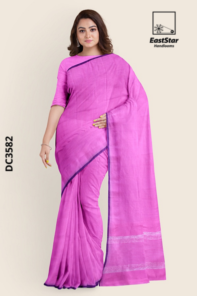 Pink  Handloom Cotton saree DC3582