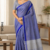 Periwinkle Blue  Handloom Cotton Saree DC3592