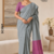 Ash-Grey Handloom Cotton  Saree DC3597
