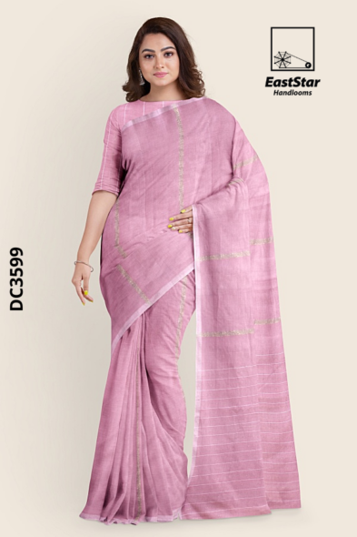 Dusty Pink Handloom Cotton Saree DC3599