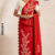 Red  Embroidery Rayon saree EMS2014