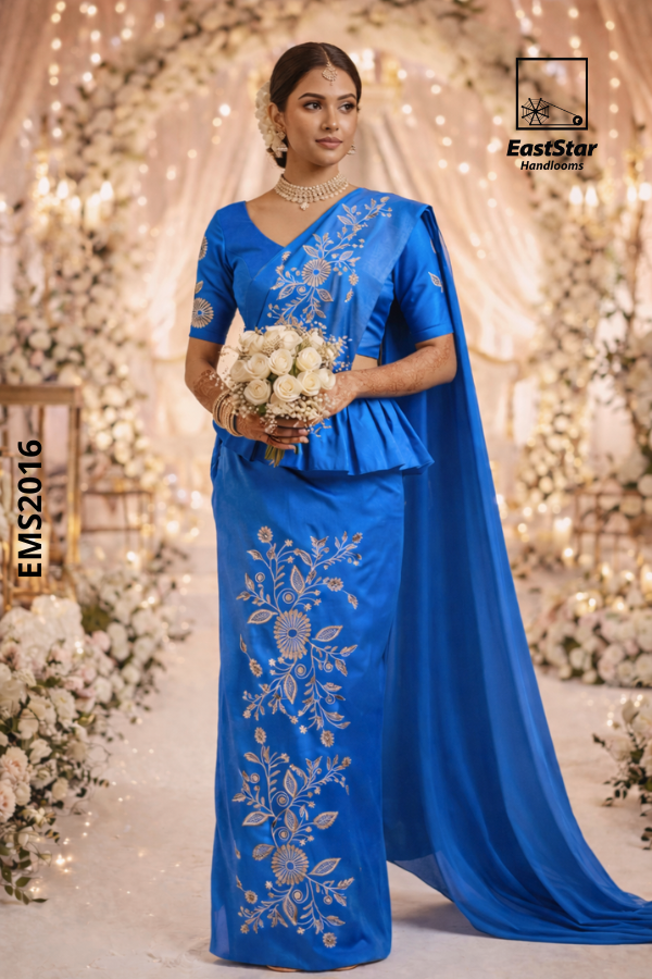 Blue Handloom Embroidery Rayon Saree EMS2016 Blue Handloom Embroidery Rayon Saree EMS2016