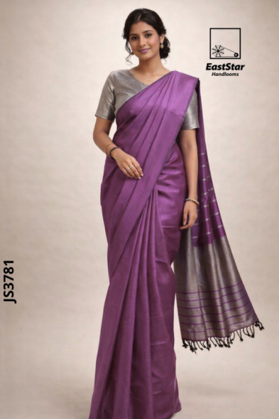 Onion purple  Handloom Silk Saree JS3781
