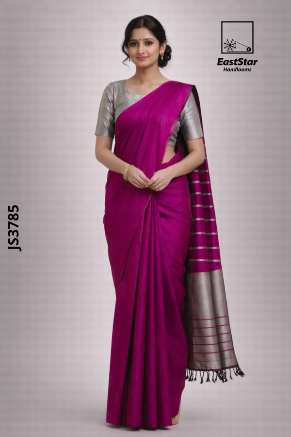 Magenta Handloom Silk Saree JS3785