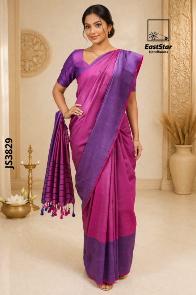 Pink Handloom Silk Saree JS3829