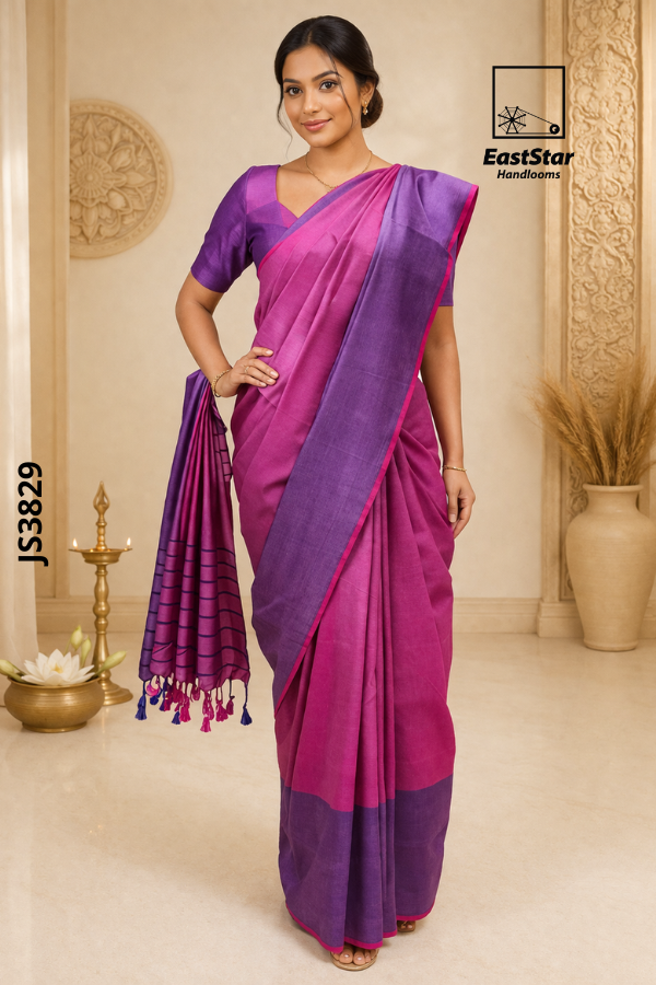 Pink Handloom Silk Saree JS3829