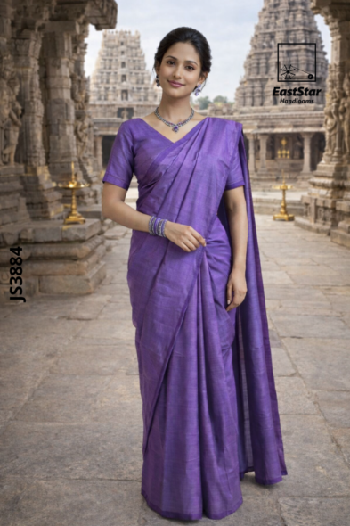 Light Purple  Handloom Silk Saree JS3884