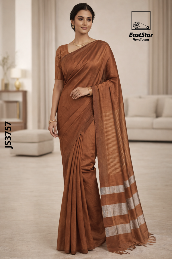 Light Brown Handloom Silk Saree JS3757 Light Brown Handloom Silk Saree JS3757