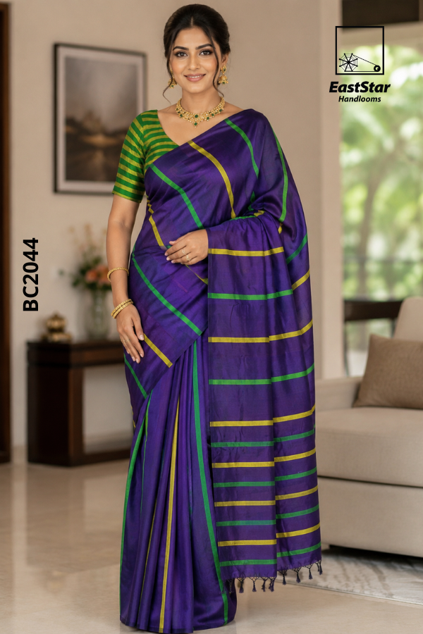 Purple Handloom Cotton Saree BC2044