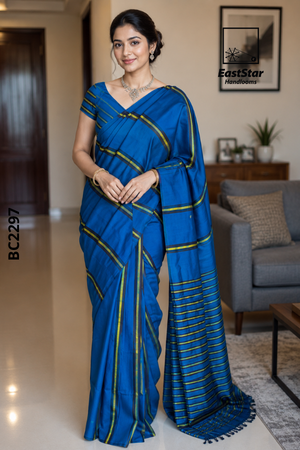 Royal Blue Handloom Cotton Saree BC2297