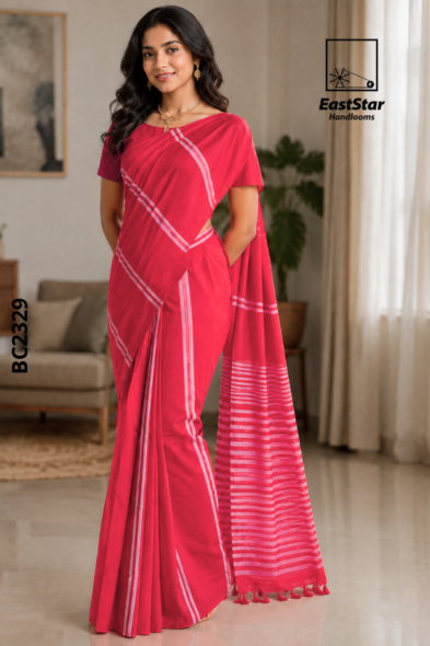 Pink Handloom Cotton Saree BC2329