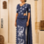 Dark Grey Handloom Embroidery cotton Saree EMC2221