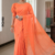 vibrant Orange  Handloom Cotton Saree DC2489