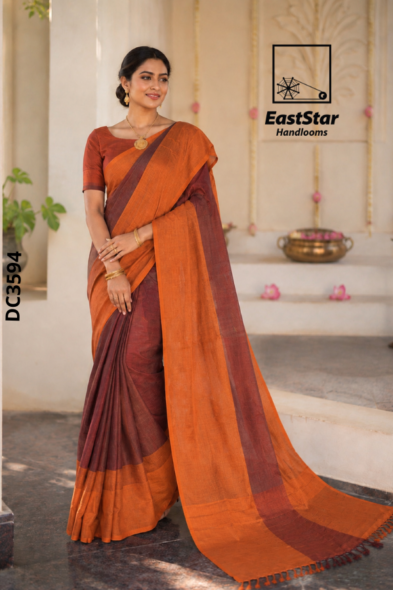 Multi Colour Handloom Cotton Saree DC3594